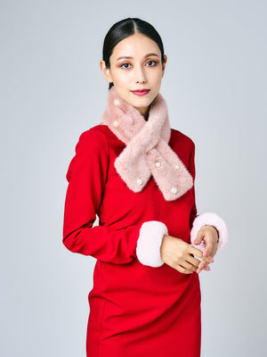 Fake Mink Muffler｜ピンク、ベージュ、グレー（3カラー）