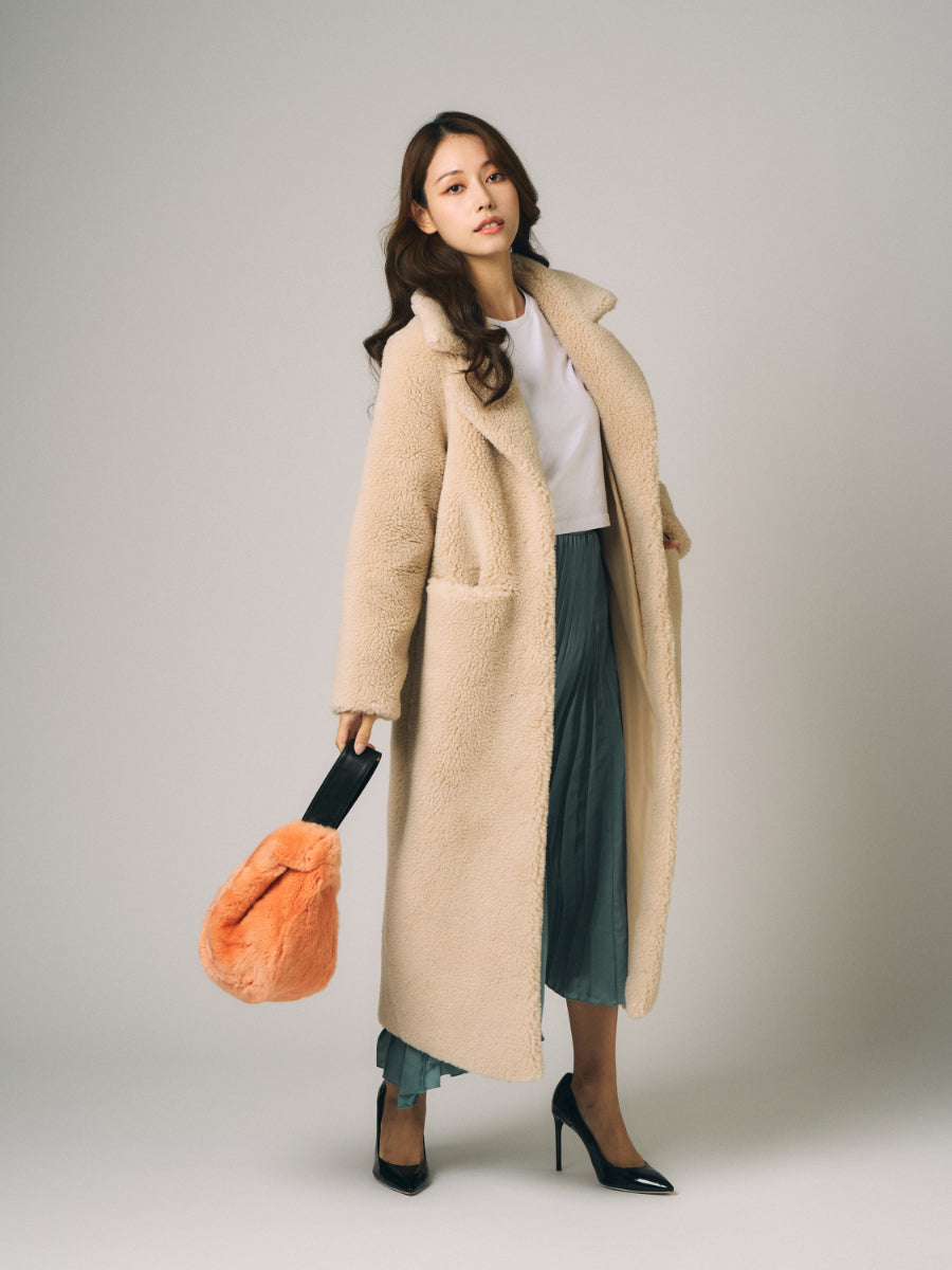 テディベア　ボア　コート | グレー、ベージュ、ブラウン（3カラー）