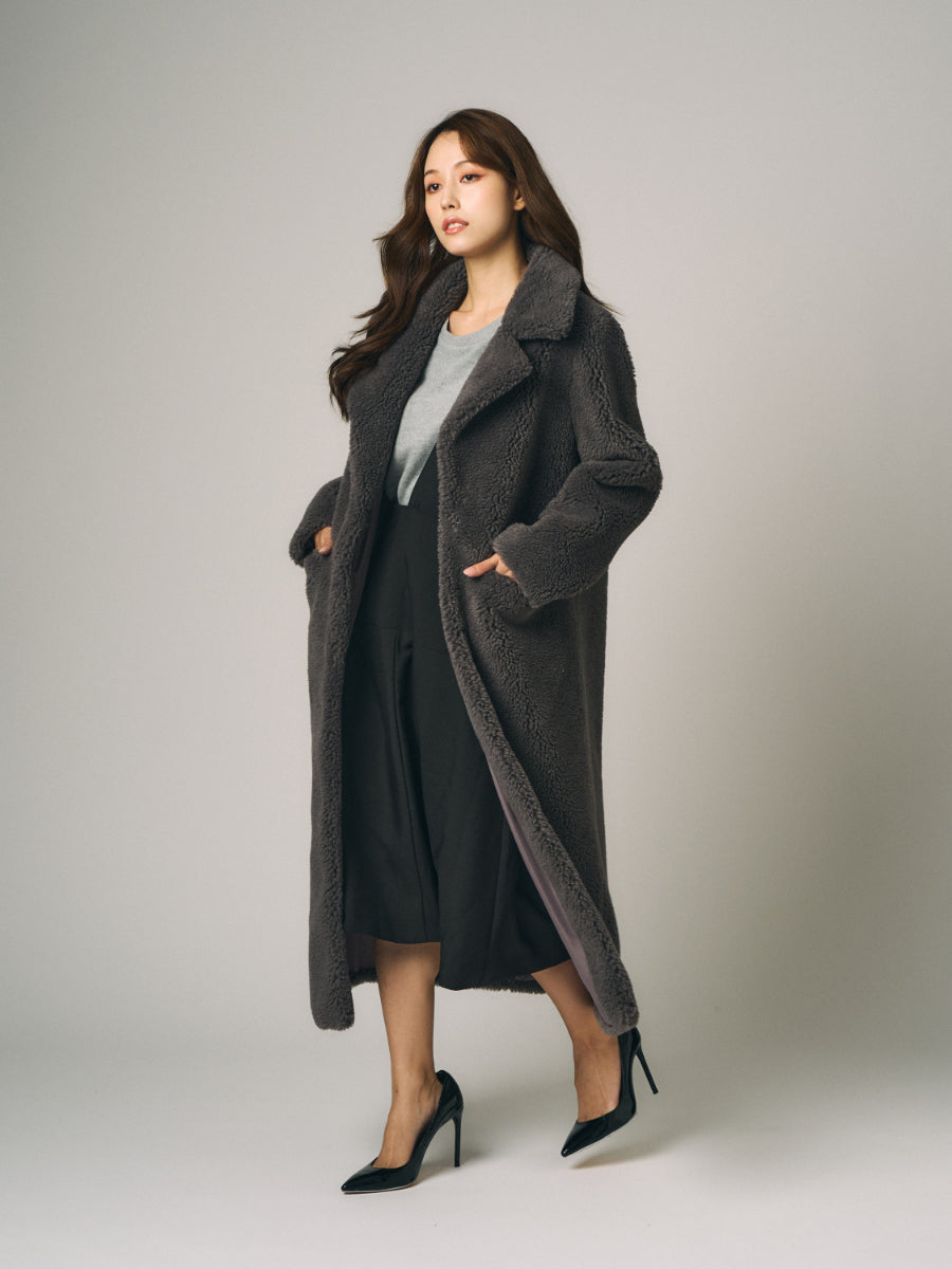 テディベア　ボア　コート | グレー、ベージュ、ブラウン（3カラー）