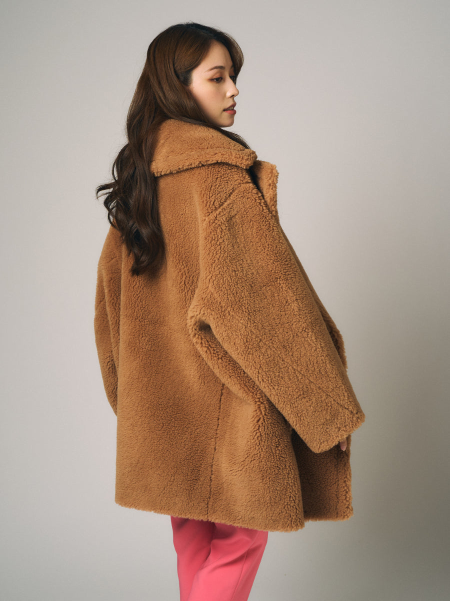 テディベア　ボア　コート | グレー、キャメル（2カラー）