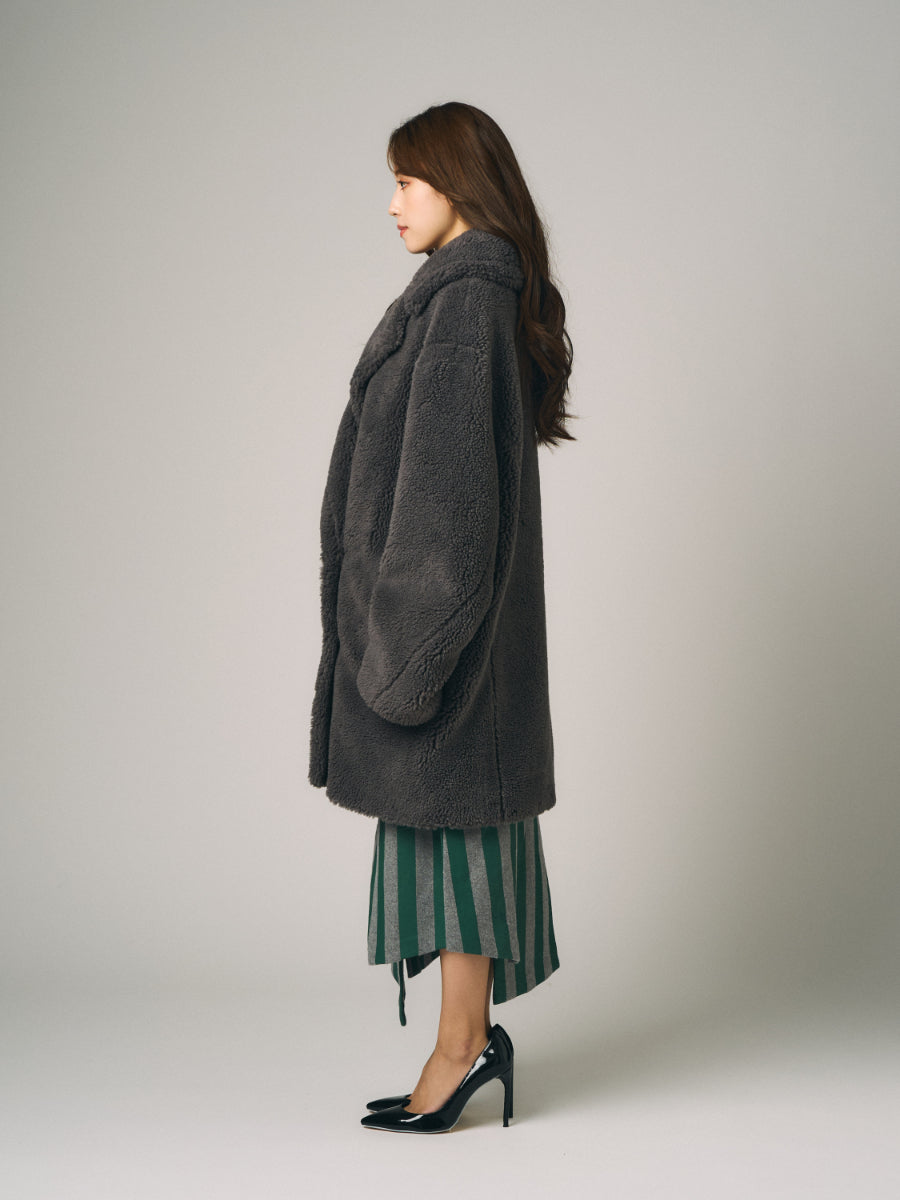 テディベア　ボア　コート | グレー、キャメル（2カラー）