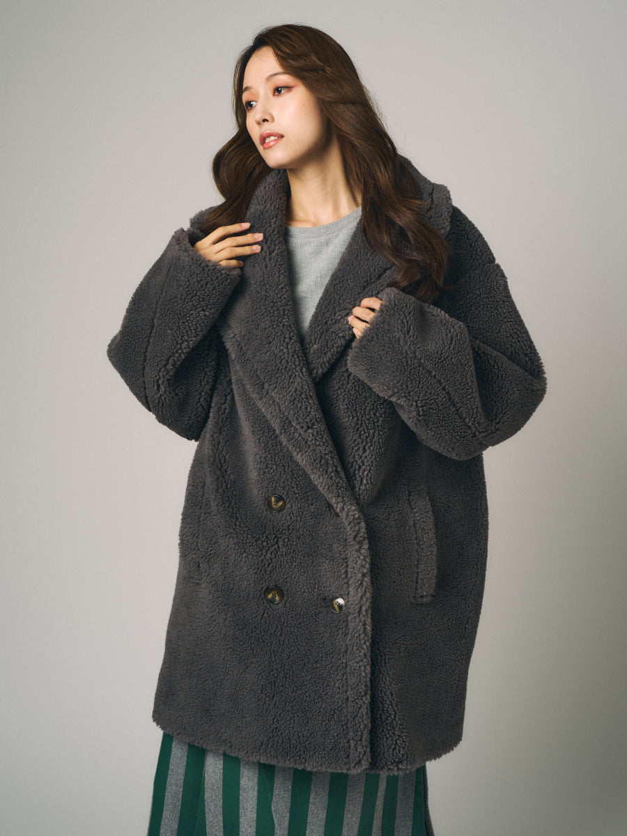 テディベア　ボア　コート | グレー、キャメル（2カラー）