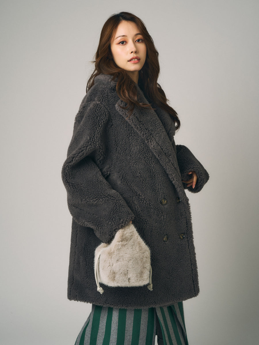 テディベア　ボア　コート | グレー、キャメル（2カラー）