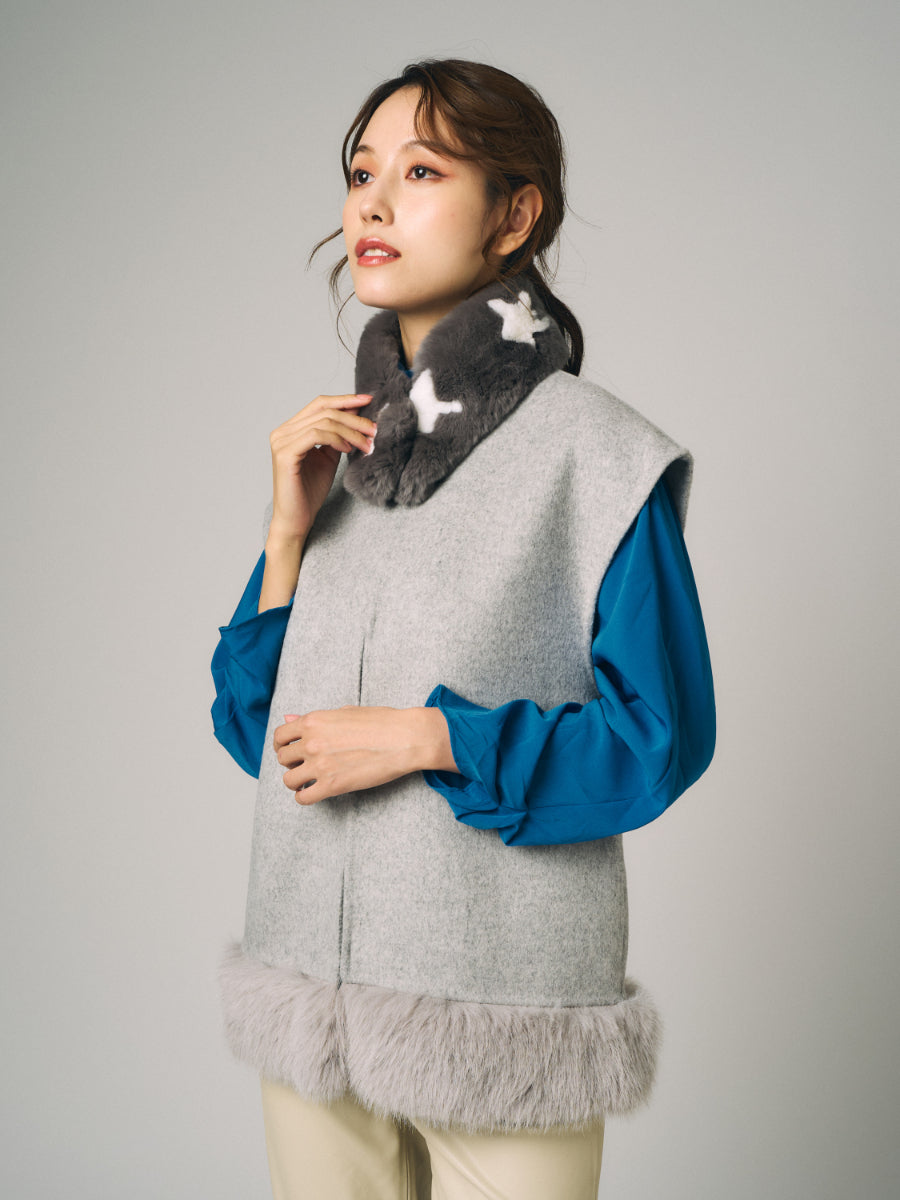 レッキス　マフラー｜チャコール、ピンク（2カラー）