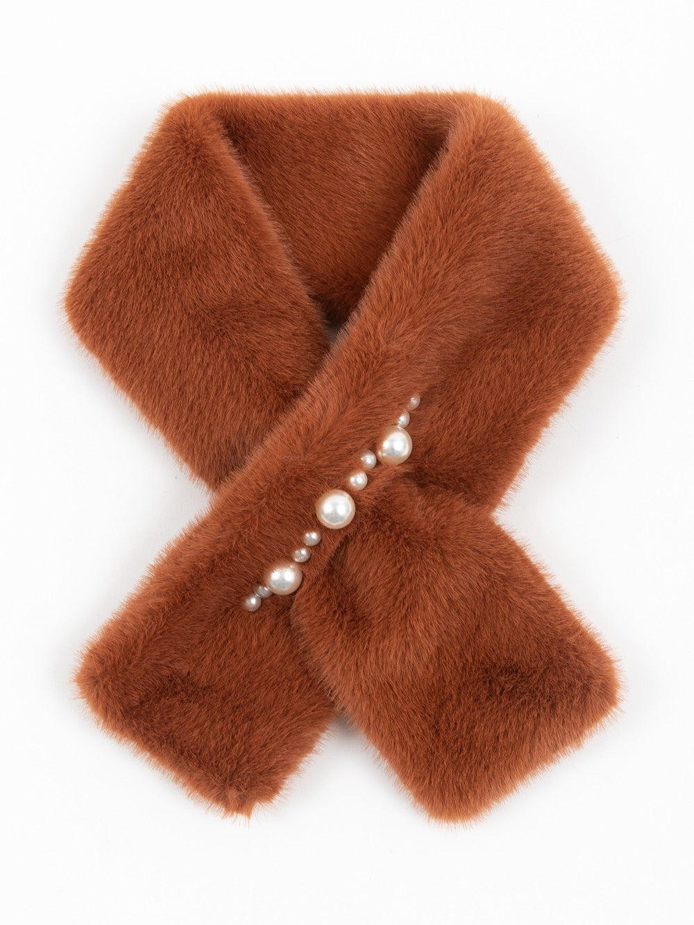 フェイクミンク　マフラー｜キャメル、ブラック（2カラー）