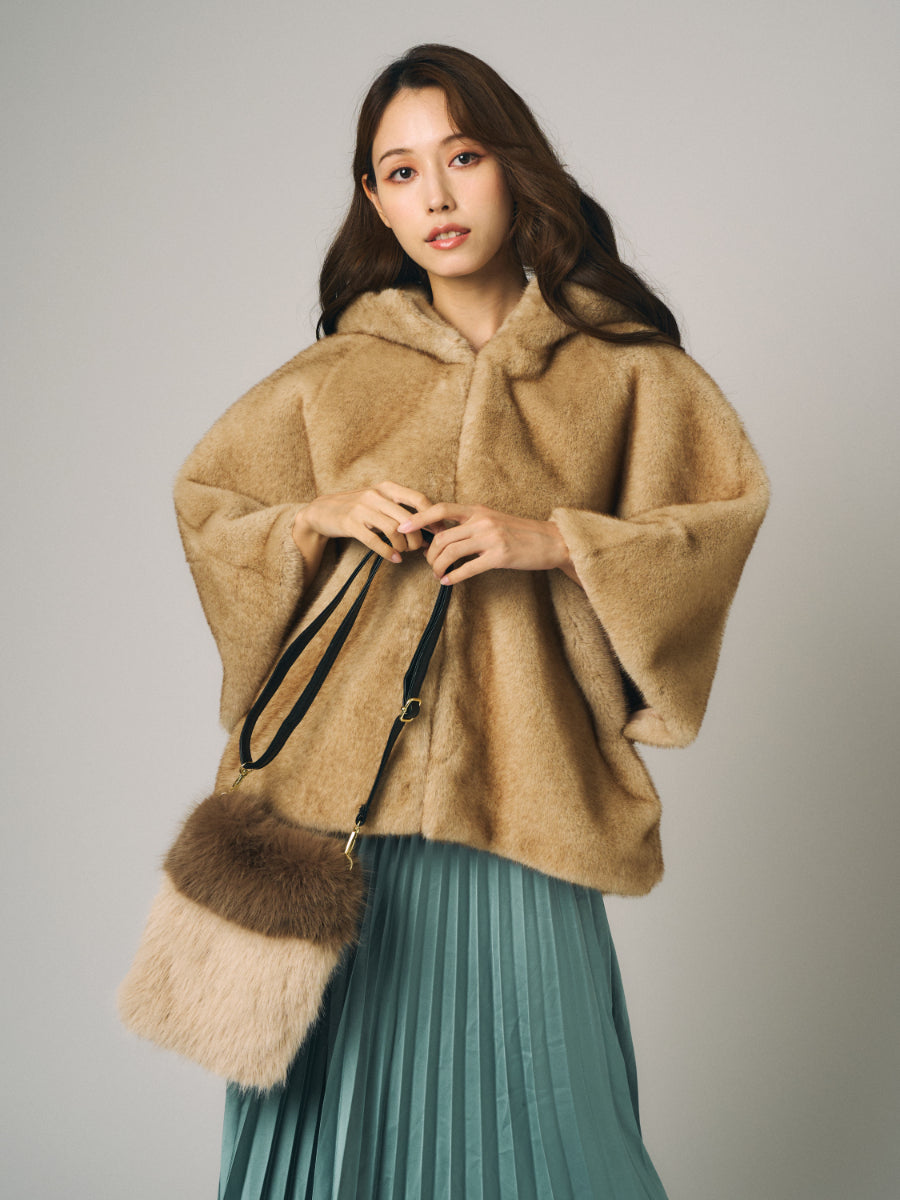 フェイクトスカーナ　バッグ｜ピンクベージュ、ダークグリーン、マスタード、アイボリー、ブルー、グリーン、ブラック、ブラウンxベージュ（8カラー）