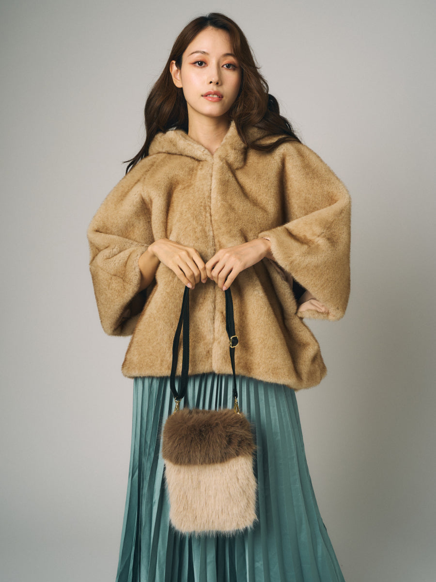 フェイクトスカーナ　バッグ｜ピンクベージュ、ダークグリーン、マスタード、アイボリー、ブルー、グリーン、ブラック、ブラウンxベージュ（8カラー）