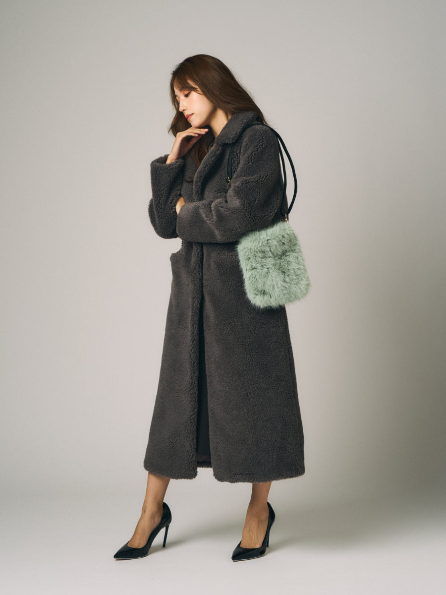 フェイクトスカーナ　バッグ｜ピンクベージュ、ダークグリーン、マスタード、アイボリー、ブルー、グリーン、ブラック、ブラウンxベージュ（8カラー）