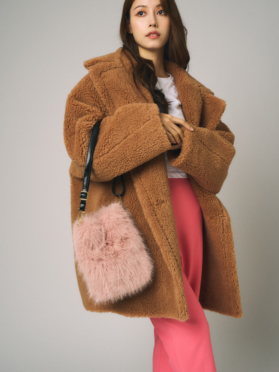 フェイクトスカーナ　バッグ｜ピンクベージュ、ダークグリーン、マスタード、アイボリー、ブルー、グリーン、ブラック、ブラウンxベージュ（8カラー）