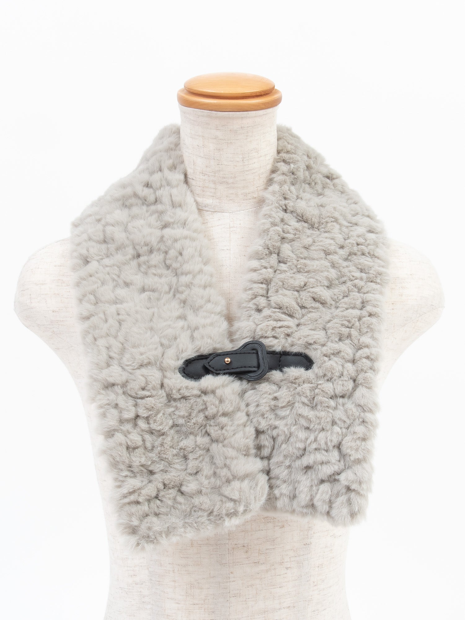 フェイクレッキス　マフラー｜ベージュ、ライトグレー（2カラー）