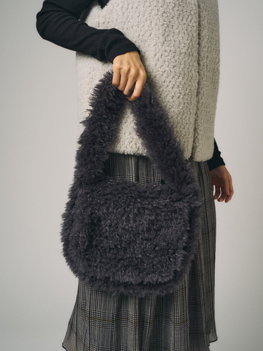 フェイクカシミヤ　バッグ｜グレー（1カラー）