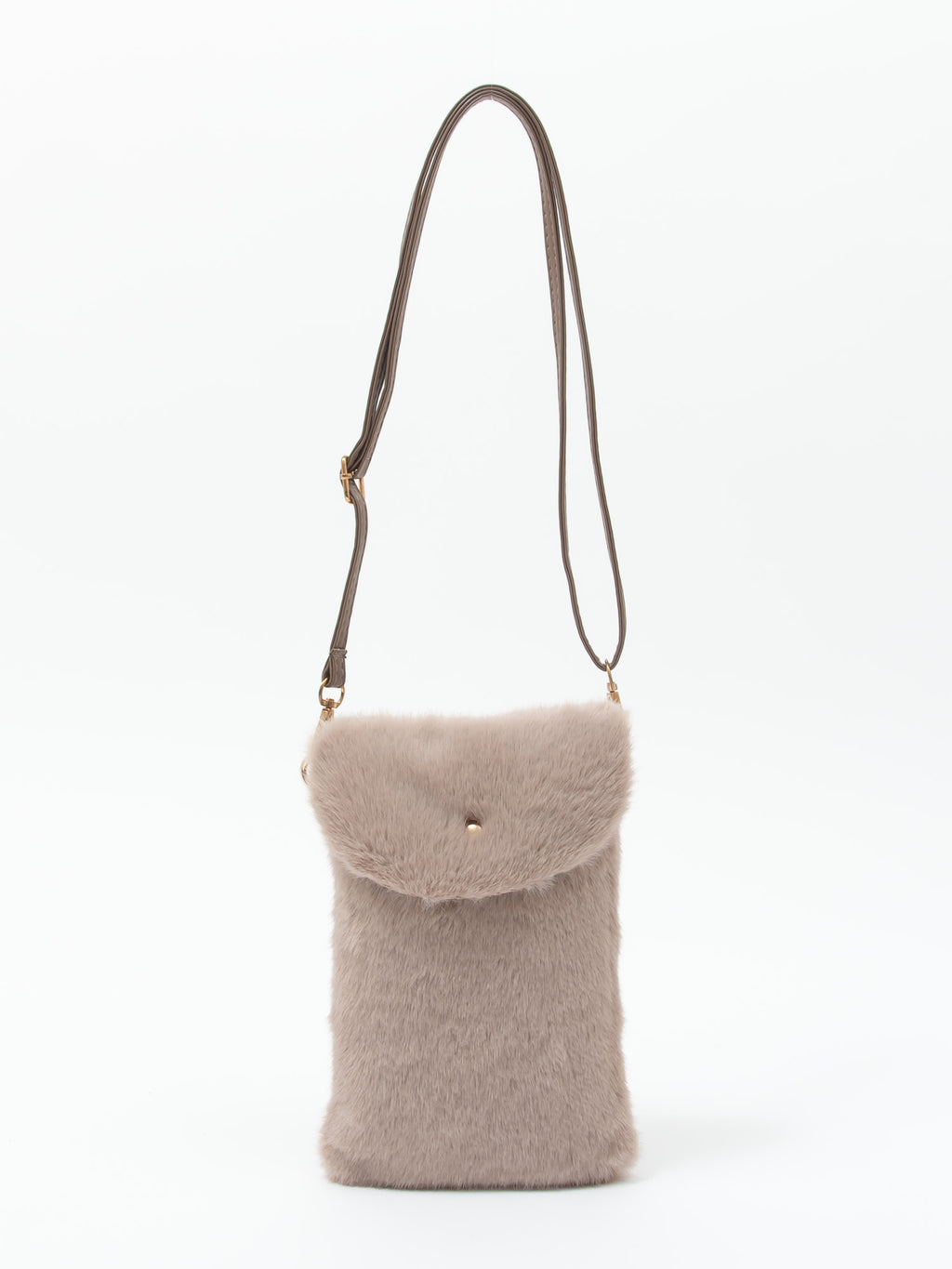 フェイクミンク　ショルダーバッグ｜ピンクベージュ、グレー、ブラック（3カラー）