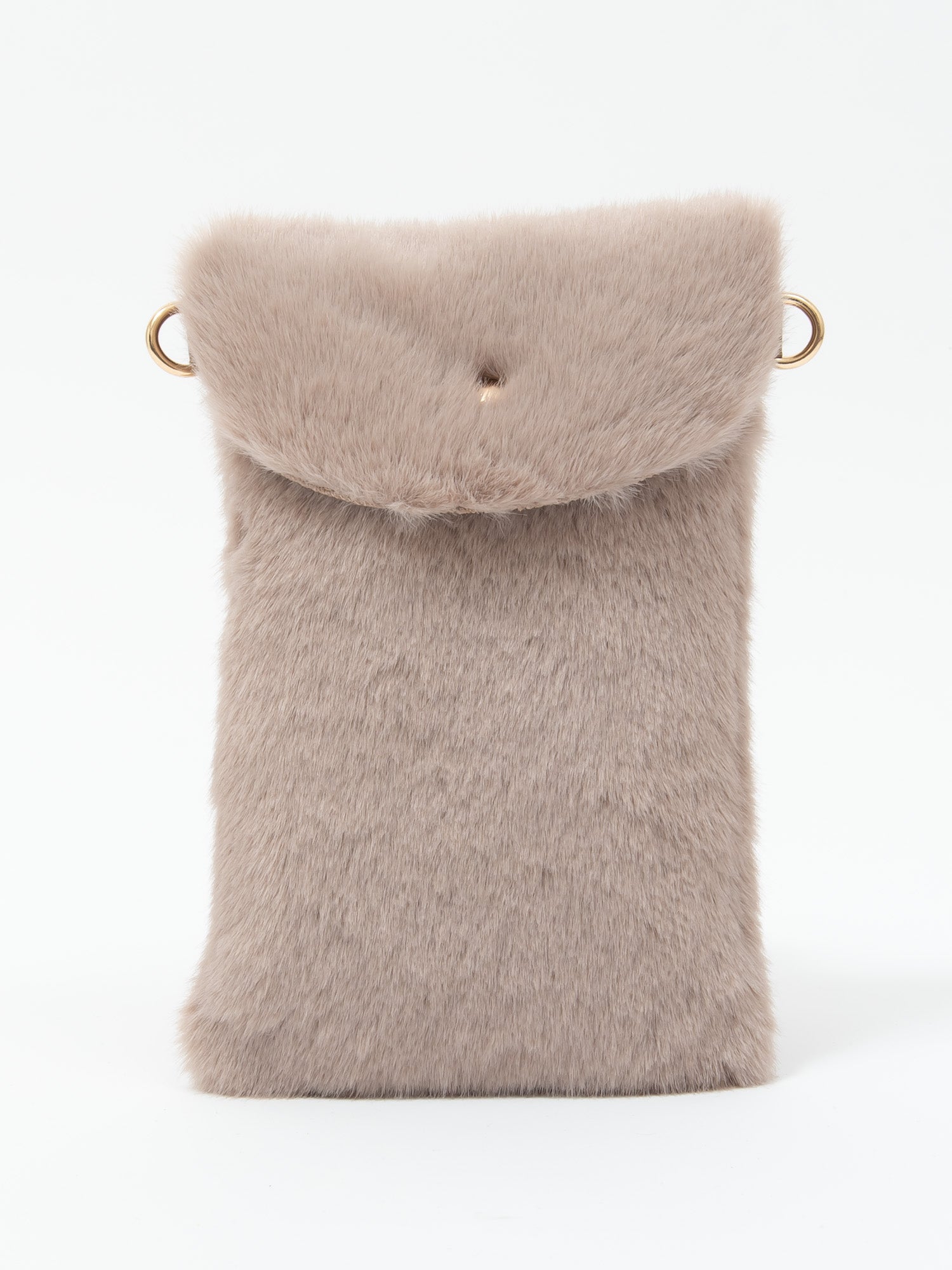 フェイクミンク　ショルダーバッグ｜ピンクベージュ、グレー、ブラック（3カラー）