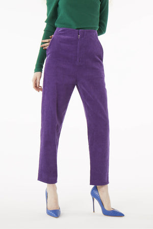 【FLEI】High-Waist Corduroy Pants｜グリーン、パープル（2カラー）