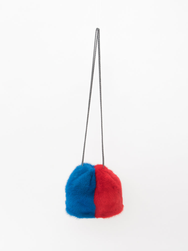 【FLEI】ミンク　バッグ｜ブラック×グリーン、ブラック×ホワイト、ブルー×レッド（3カラー）