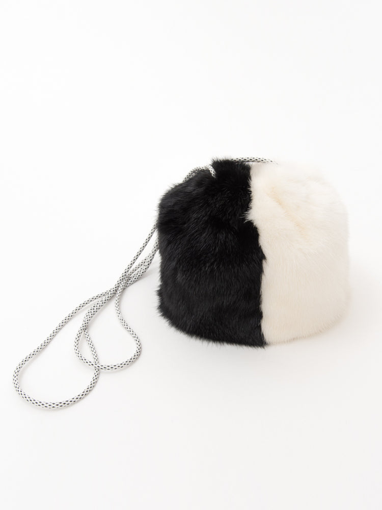 【FLEI】ミンク　バッグ｜ブラック×グリーン、ブラック×ホワイト、ブルー×レッド（3カラー）