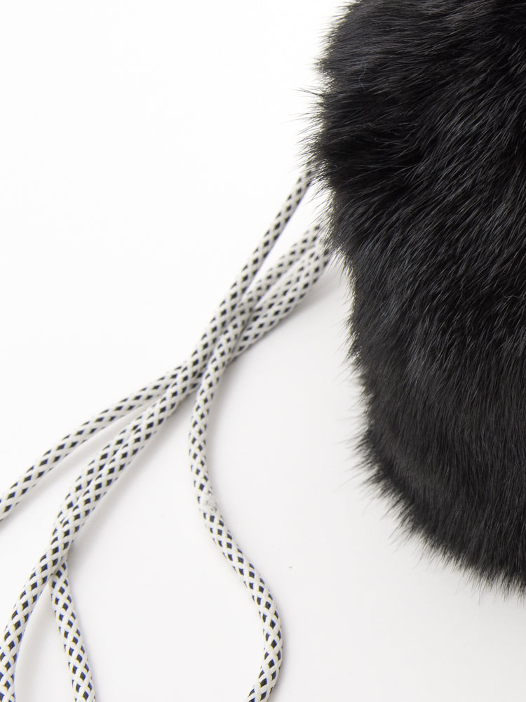 【FLEI】ミンク　バッグ｜ブラック×グリーン、ブラック×ホワイト、ブルー×レッド（3カラー）