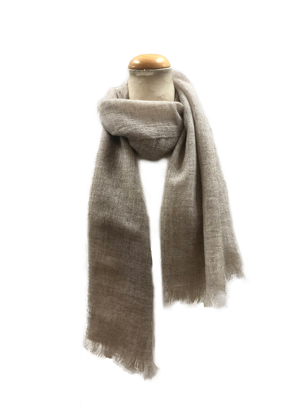 カシミヤニット　ストール｜グレー×ベージュ、グレー（2カラー）