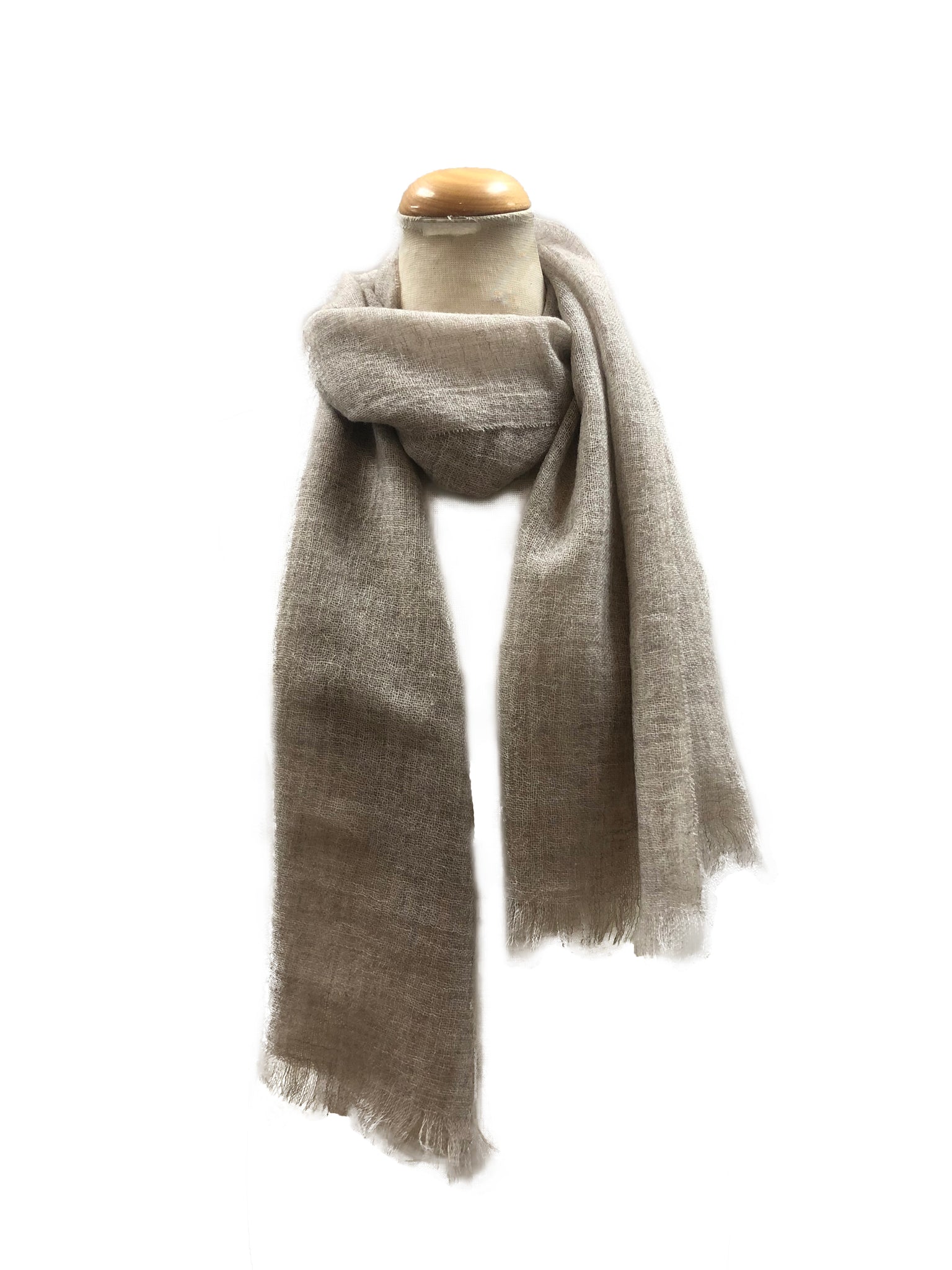 カシミヤニット　ストール｜グレー×ベージュ、グレー（2カラー）