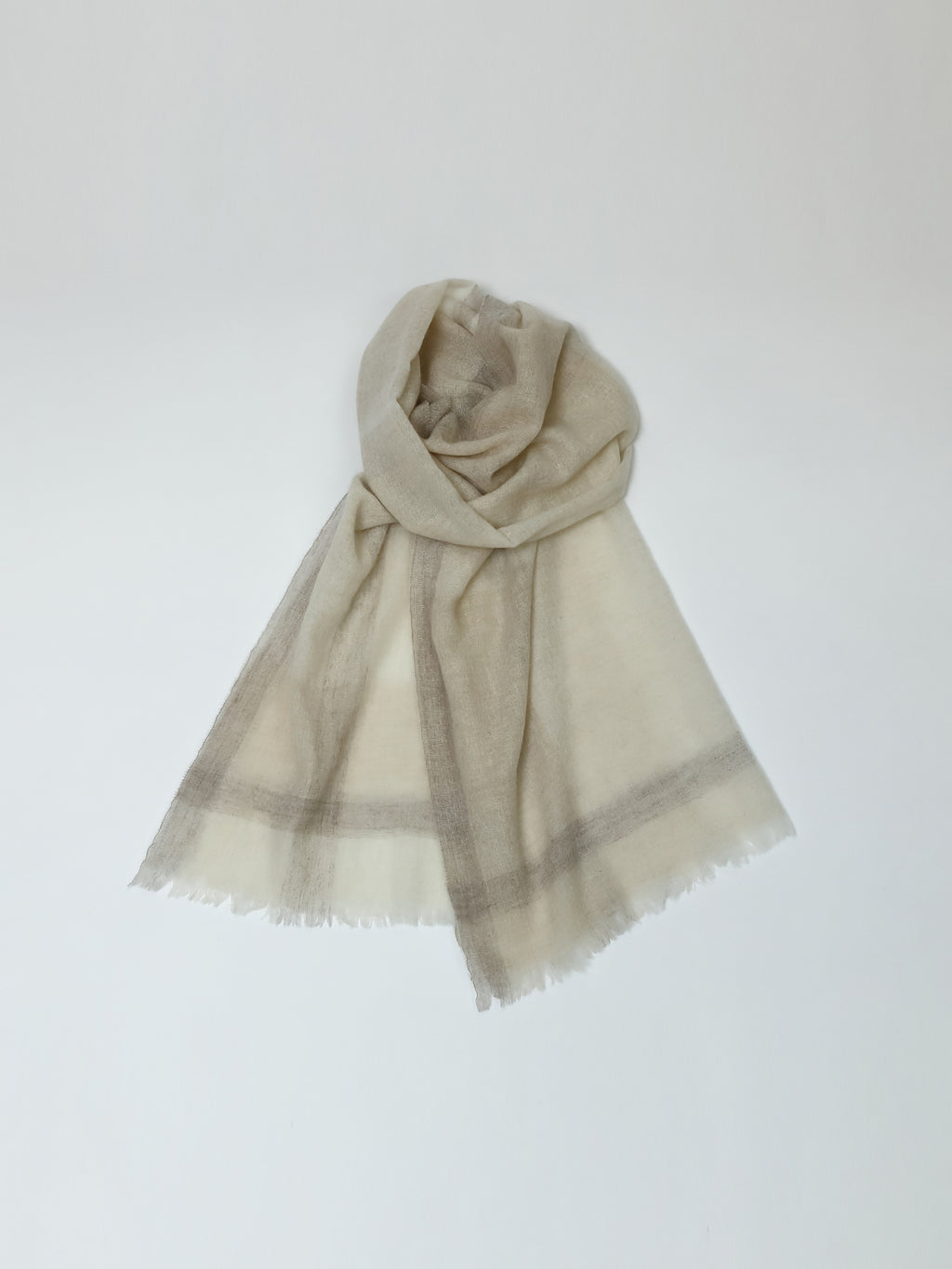 カシミヤニット　ストール｜グレーチェック（1カラー）