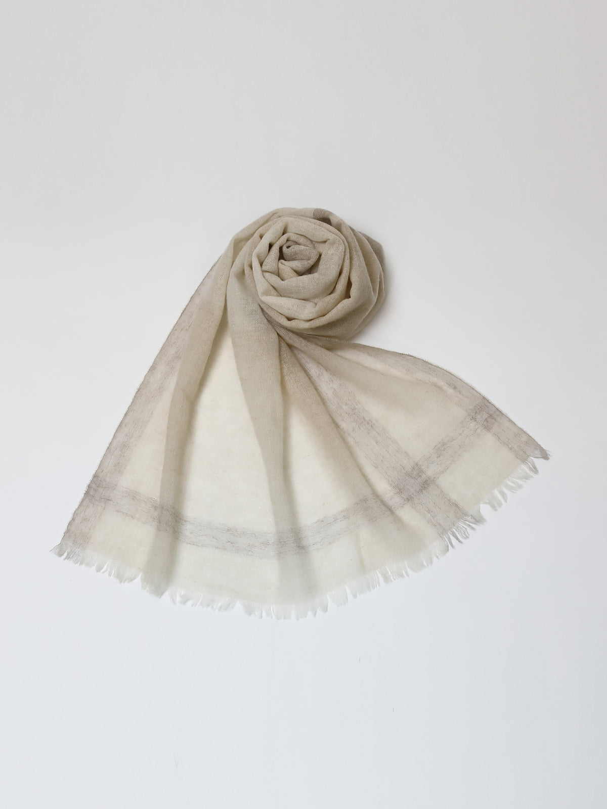 カシミヤニット　ストール｜グレーチェック（1カラー）