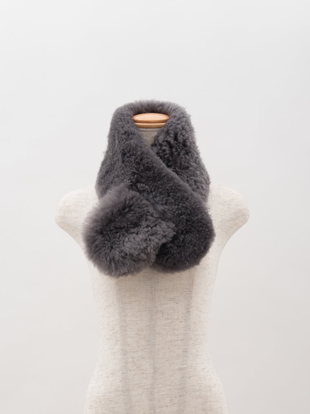 チャイナラム　マフラー｜グリーン、ピンクベージュ、グレー、ワイン（4カラー）