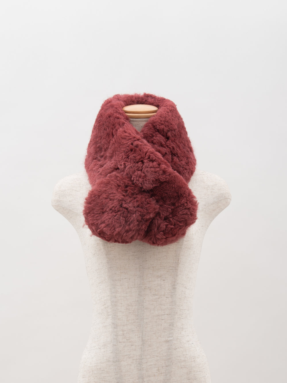 チャイナラム　マフラー｜グリーン、ピンクベージュ、グレー、ワイン（4カラー）