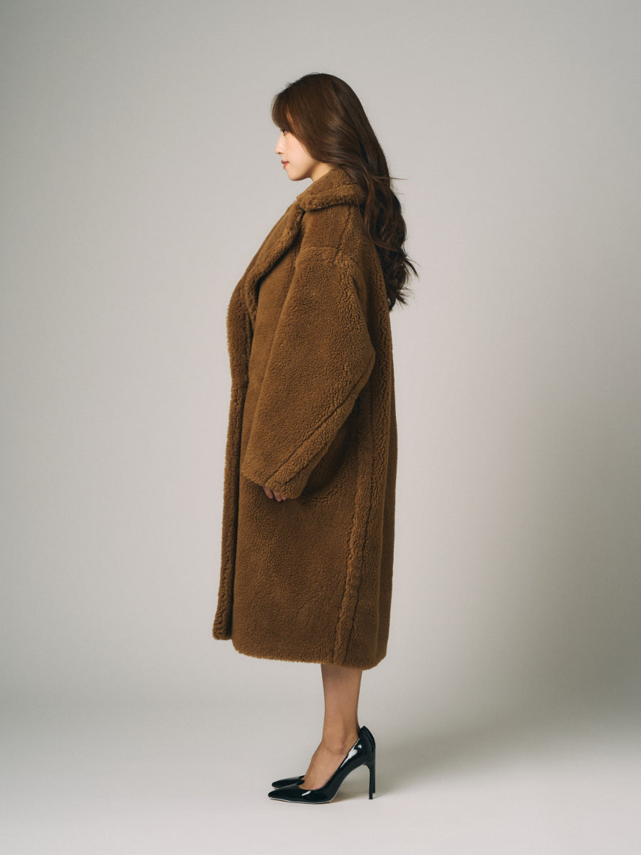 テディベア　ボア　コート |ブラウン、 グレー（2カラー）