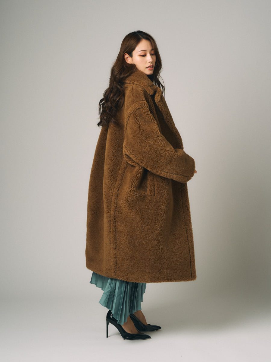 テディベア　ボア　コート |ブラウン、 グレー（2カラー）