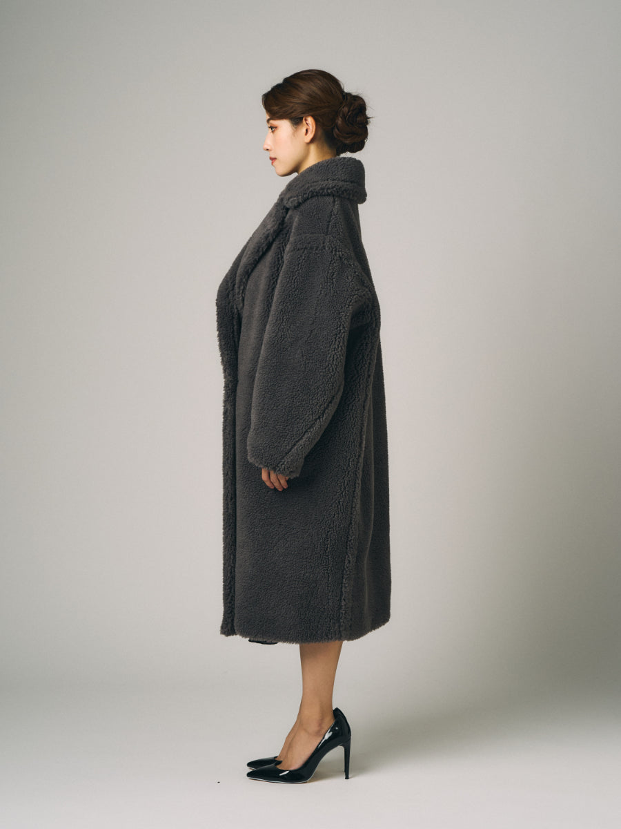 テディベア　ボア　コート |ブラウン、 グレー（2カラー）