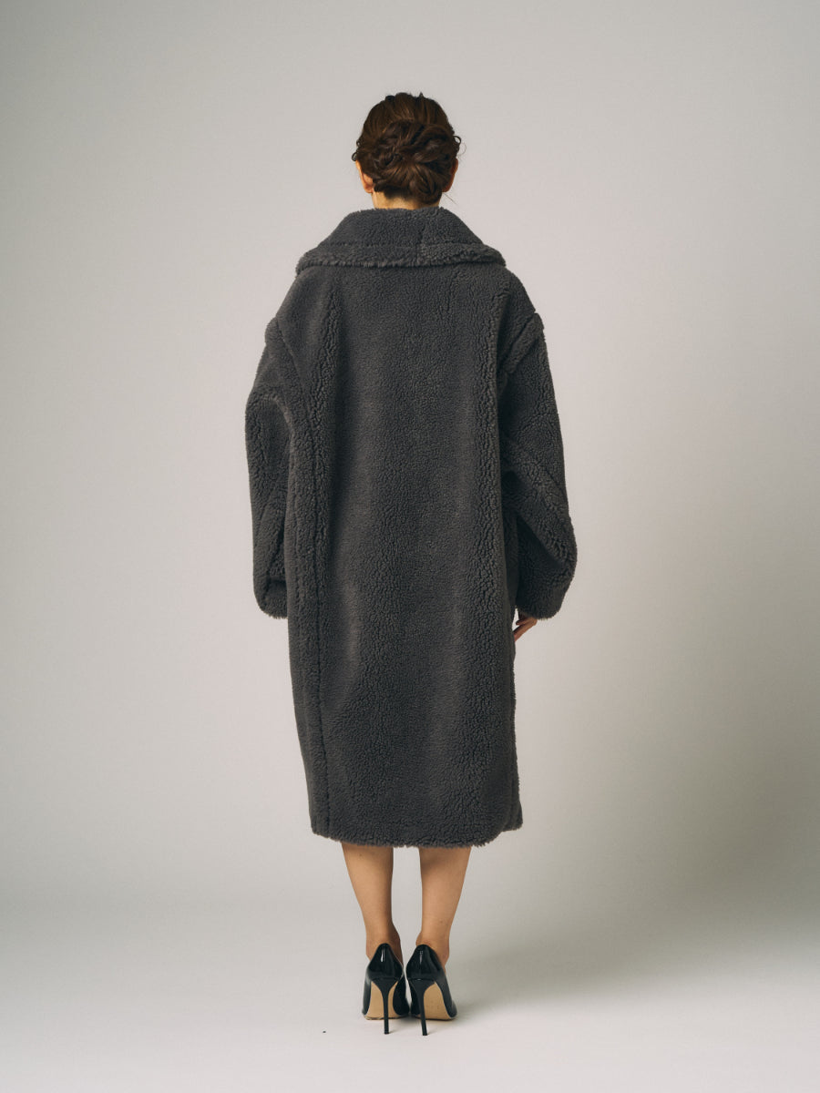 テディベア　ボア　コート |ブラウン、 グレー（2カラー）