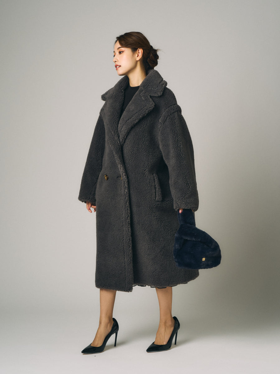 テディベア　ボア　コート |ブラウン、 グレー（2カラー）