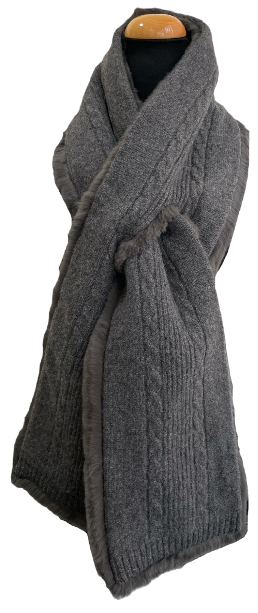 Rex & Cashmere Knit Muffler ｜ホワイト、モカ、ネイビー、グレー、ブルー、ブラック（6カラー）
