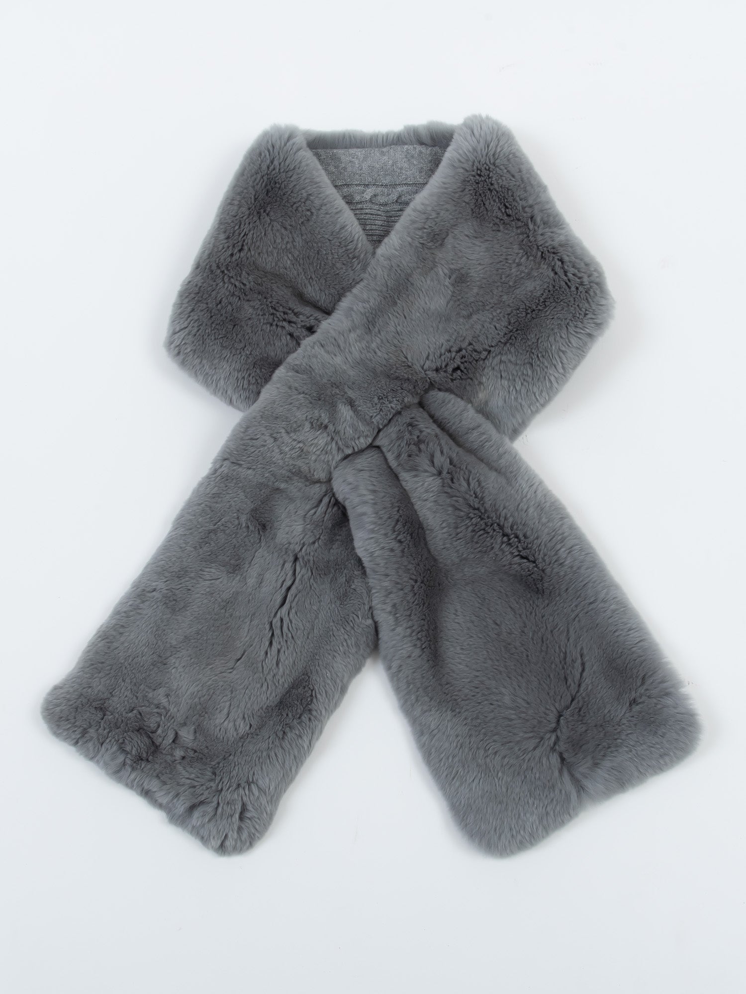 レッキス & カシミヤニット　リバーシブルマフラー ｜ライトブルー、ライトグレー、ホワイト、ブルー、ブラック、モカ、ネイビー（7カラー）