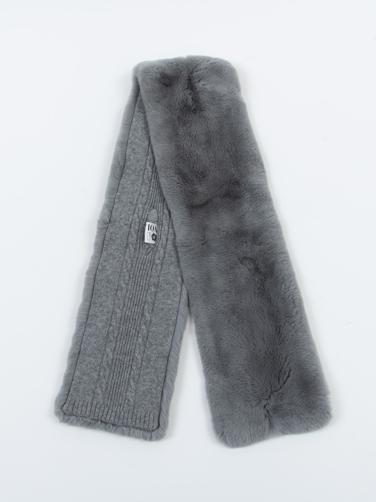 レッキス & カシミヤニット　リバーシブルマフラー ｜ライトブルー、ライトグレー、ホワイト、ブルー、ブラック、モカ、ネイビー（7カラー）