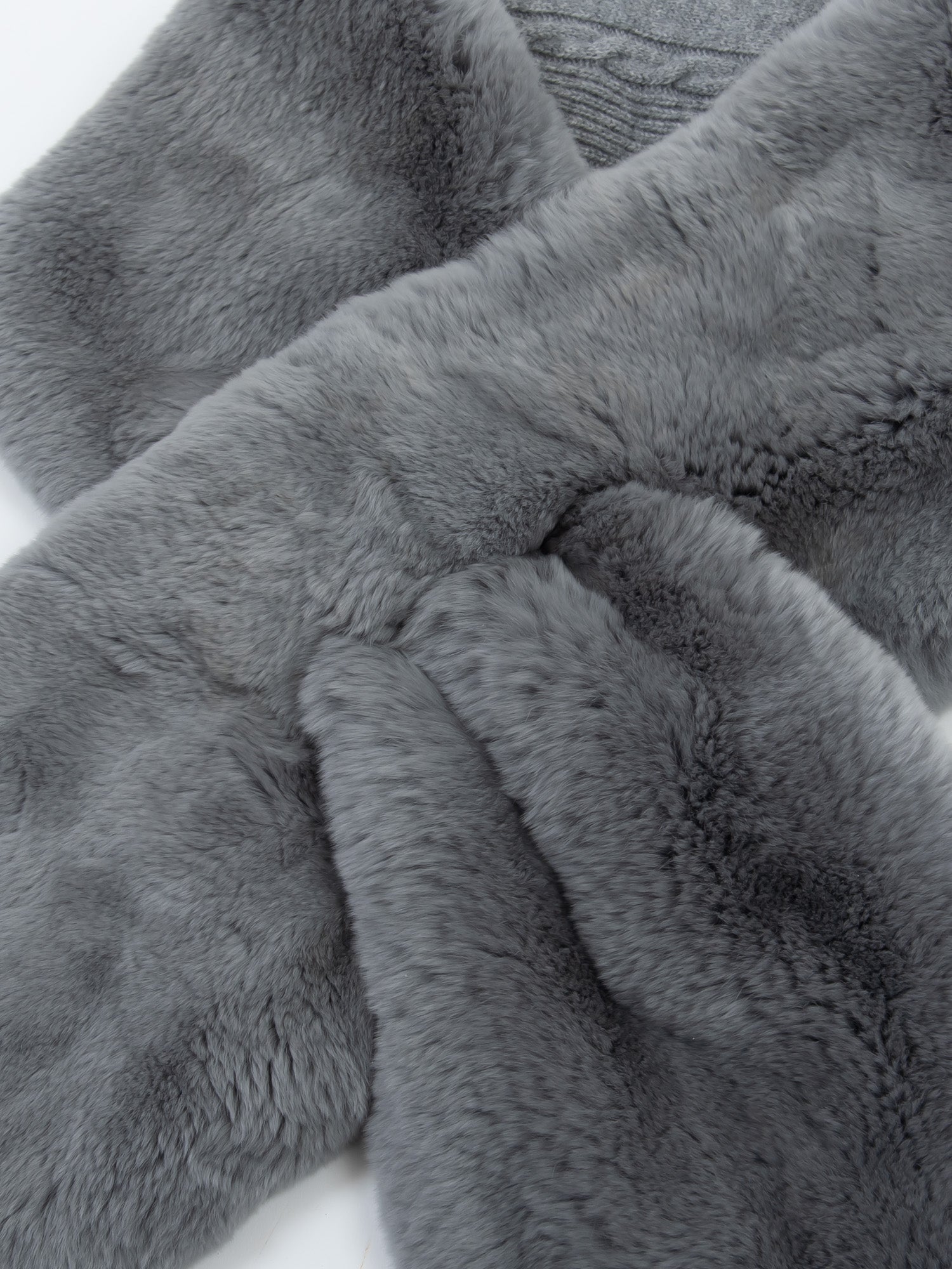 レッキス & カシミヤニット　リバーシブルマフラー ｜ライトブルー、ライトグレー、ホワイト、ブルー、ブラック、モカ、ネイビー（7カラー）