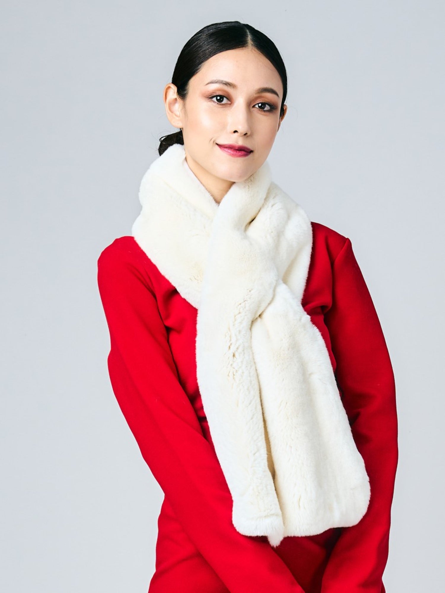 レッキス & カシミヤニット　リバーシブルマフラー ｜ライトブルー、ライトグレー、ホワイト、ブルー、ブラック、モカ、ネイビー（7カラー）