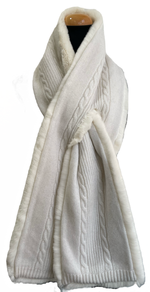 Rex & Cashmere Knit Muffler ｜ホワイト、モカ、ネイビー、グレー、ブルー、ブラック（6カラー）