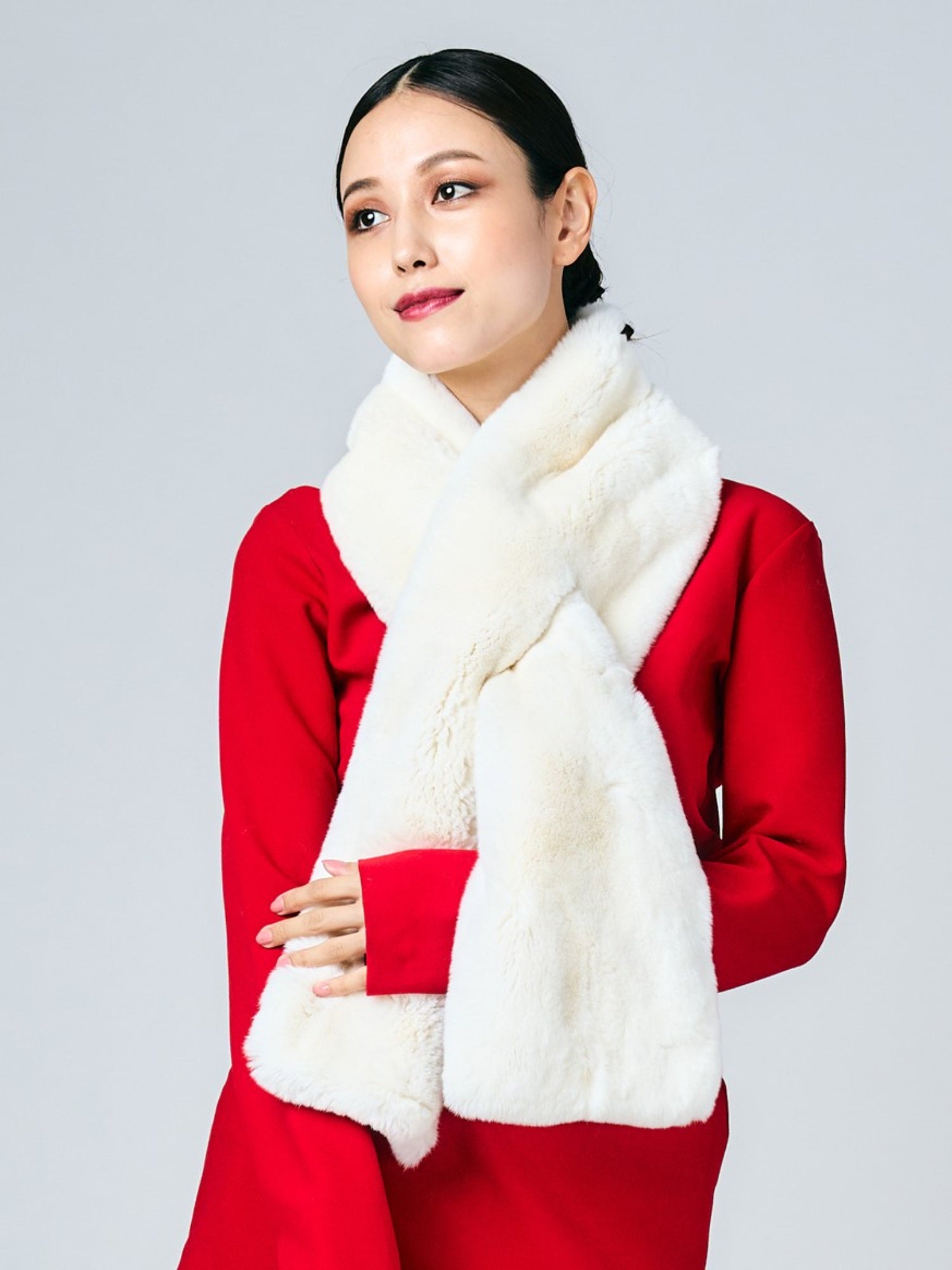 Rex & Cashmere Knit Muffler ｜ホワイト、モカ、ネイビー、グレー、ブルー、ブラック（6カラー）