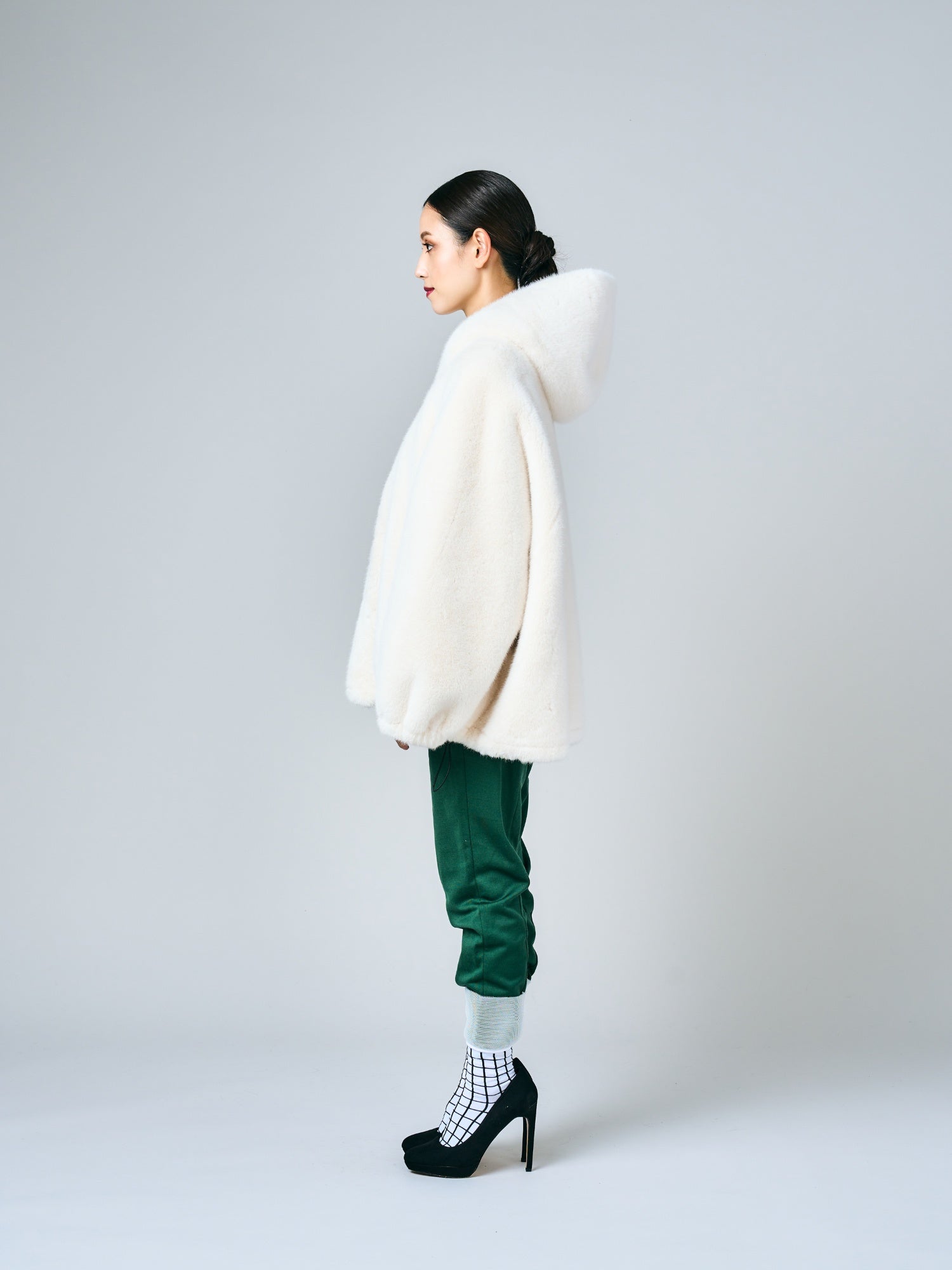 Fake Mink Hood JK｜アイボリー、パステル（2カラー）