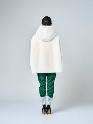 Fake Mink Hood JK｜アイボリー、パステル（2カラー）