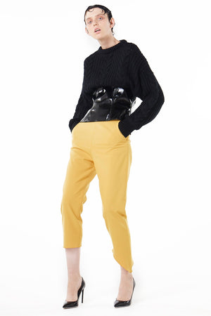 【FLEI】Corset Cable-Knit Sweater｜グレー、キャメル、ブラック（3カラー）