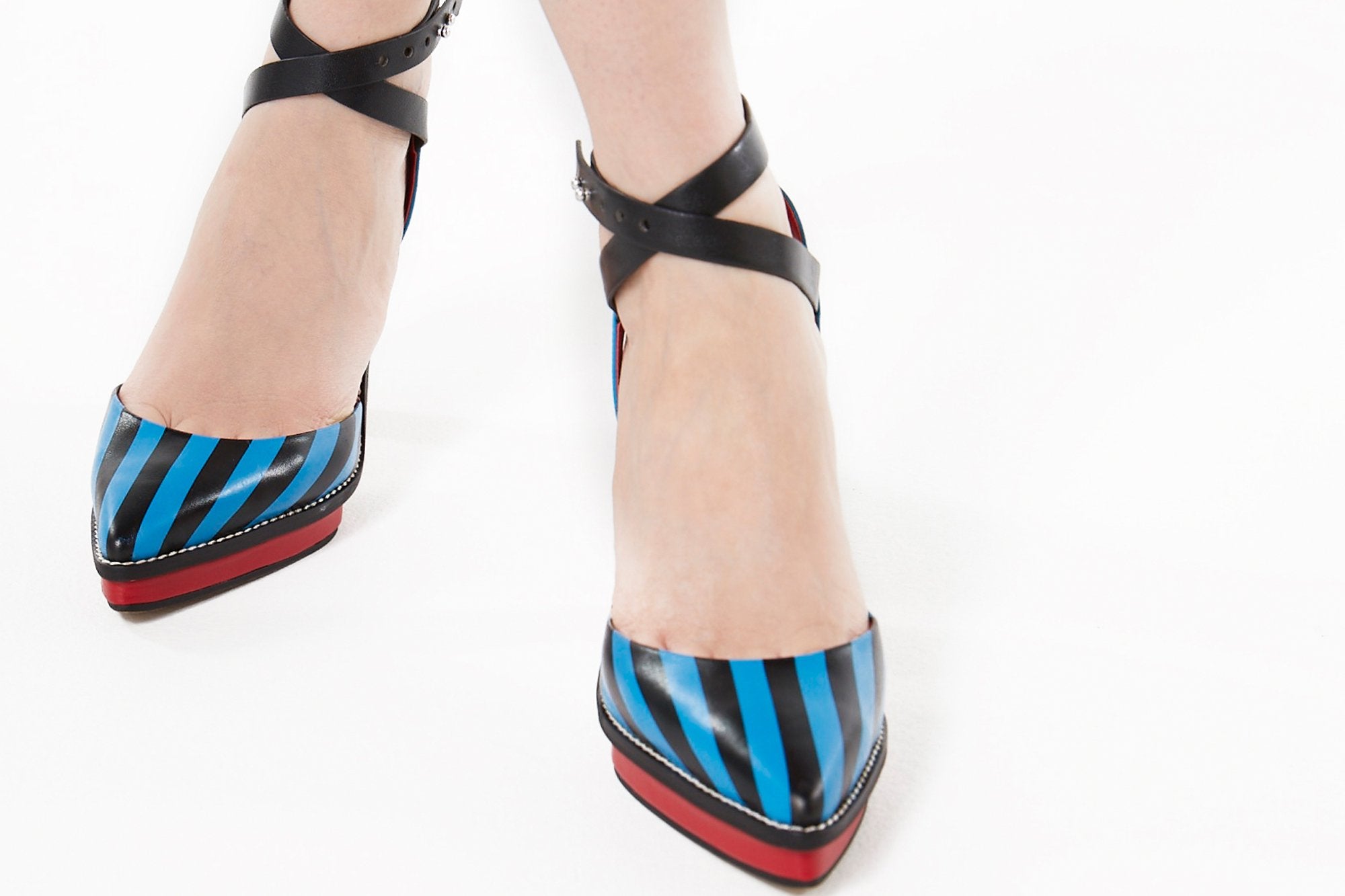 【FLEI】Striped Sandals｜グリーン、ブルー、キャメル（3カラー）