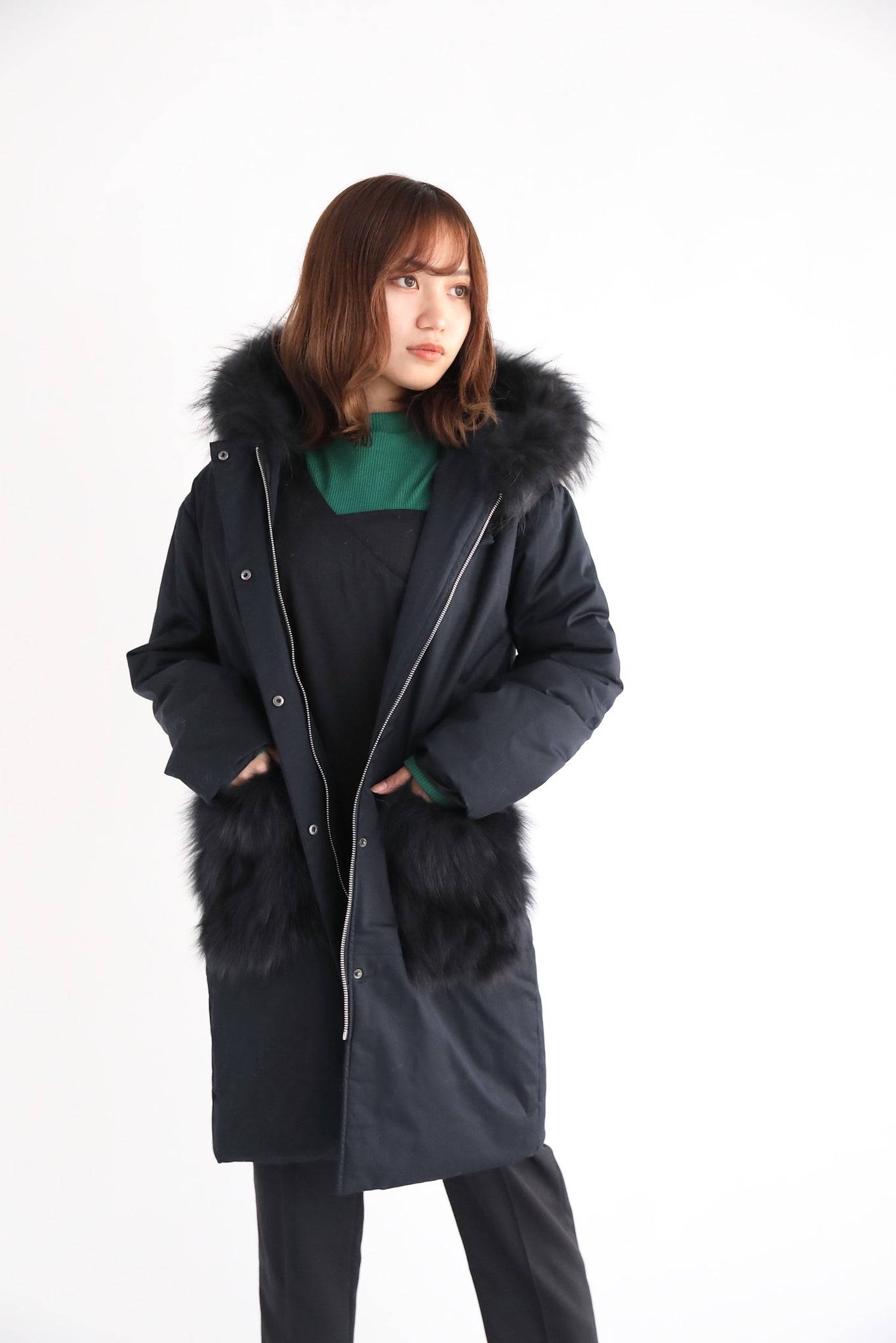 Padding Hood CT w/Raccoon & FoxBelly｜カーキ、ネイビー、グレー（3カラー）