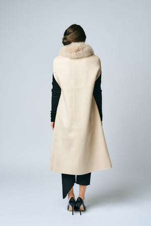 Wool Vest w/Fox｜アイボリー、ブラック（2カラー）
