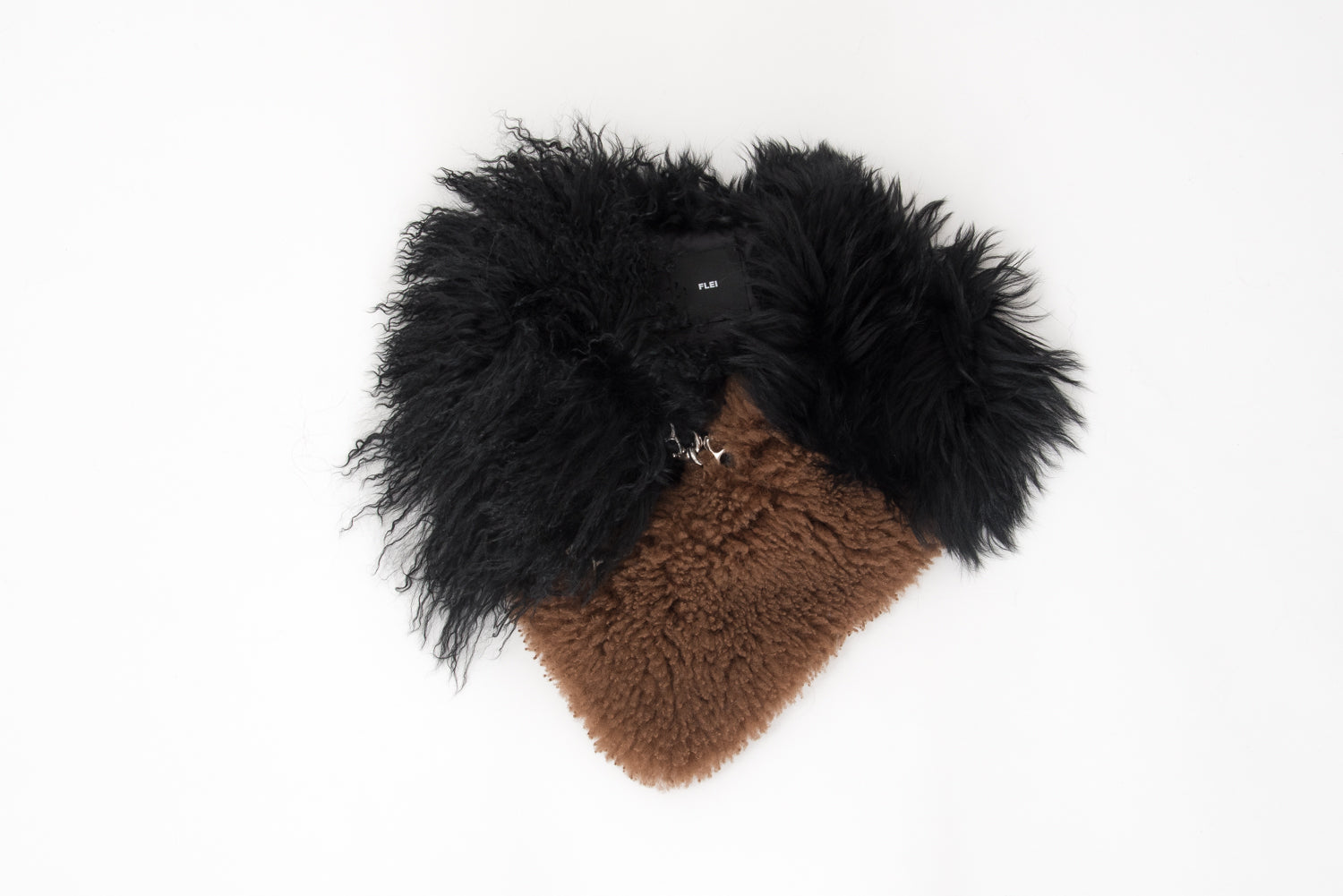 【FLEI】Tibet×Kalgan×China Lamb Muffler｜ブラックｘキャメル（1カラー）