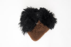 【FLEI】Tibet×Kalgan×China Lamb Muffler｜ブラックｘキャメル（1カラー）