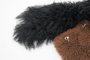 【FLEI】Tibet×Kalgan×China Lamb Muffler｜ブラックｘキャメル（1カラー）