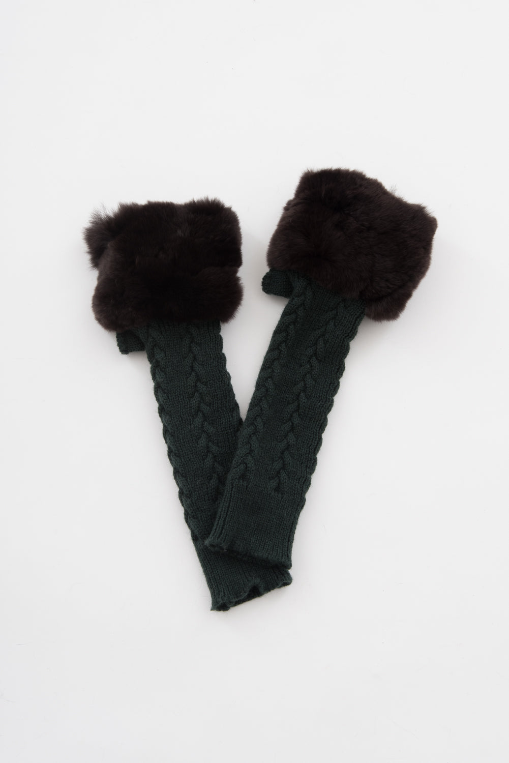 Knit Arm Warmer w/Rex Belly｜カーキ、パープル（2カラー）