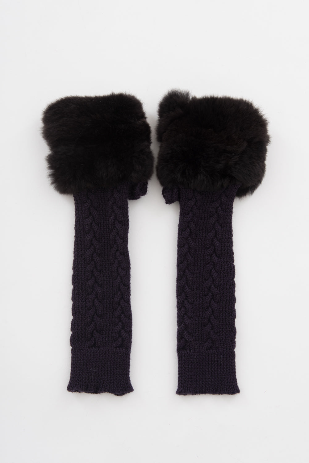 Knit Arm Warmer w/Rex Belly｜カーキ、パープル（2カラー）